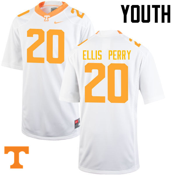 Youth #20 Vincent Ellis Perry Tennessee Volunteers College Football Jerseys-White